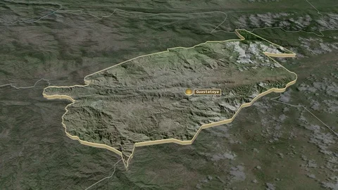 El Progreso extruded. Guatemala. Stereographic satellite map Stock Footage 125478057