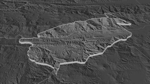 El Progreso, Guatemala. Bilevel elevation map with surface waters イラスト素材