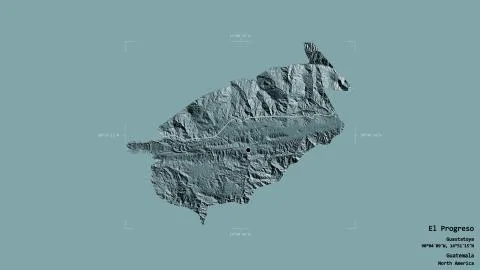 El Progreso - Guatemala. Bounding box. Administrative イラスト素材