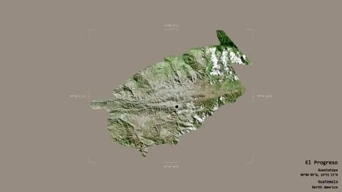 El Progreso - Guatemala. Bounding box. Satellite イラスト素材
