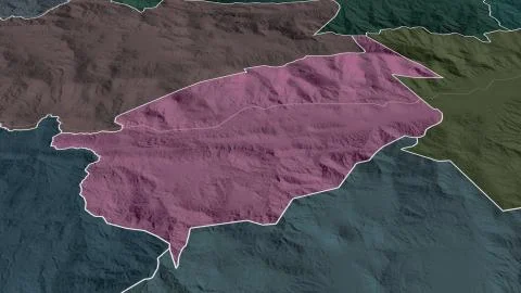 El Progreso, Guatemala. Colored and bumped map of the administrative division イラスト素材