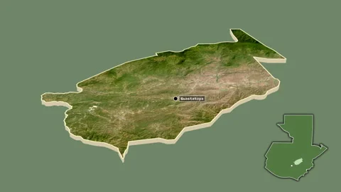 El Progreso, Guatemala, extruded and isolated. Satellite Stock Footage 159411362
