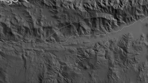 El Progreso, Guatemala. Grayscaled map with lakes and rivers イラスト素材
