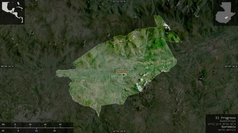 El Progreso, Guatemala. Satellite imagery イラスト素材