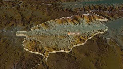 El Progreso, Guatemala. Topographic relief map with surface waters イラスト素材