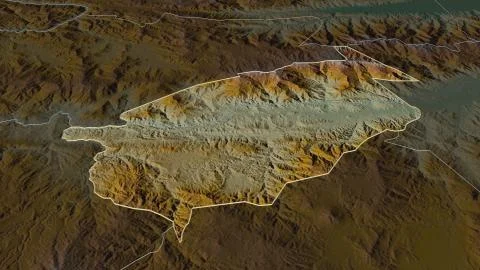 El Progreso, Guatemala. Topographic relief map with surface waters イラスト素材