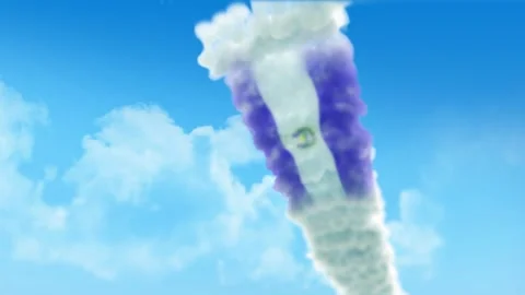 El Salvador Flag 3D Render Animation Created with Colored Smoke Trails by Ai 스톡 동영상 332306252