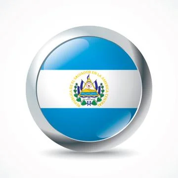 El Salvador flag button Stock Illustration