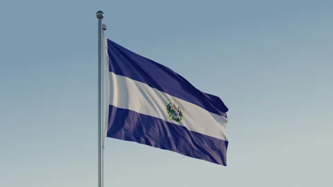 El Salvador Flag: Cinematic Loopable Motion with Blue Sky in 4K ProRes 444 HQ Stock Footage 269823258