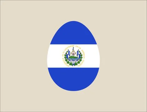 El Salvador flag easter egg vector illustration. Modern vibrant flag emblem.. Illustrazione stock