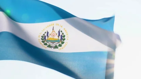El Salvador Flag Flapping Video stock 118961379
