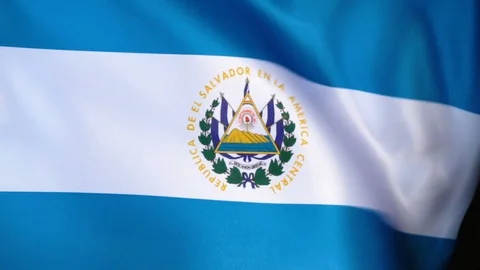 El Salvador Flag Flapping Stock Footage 118968661