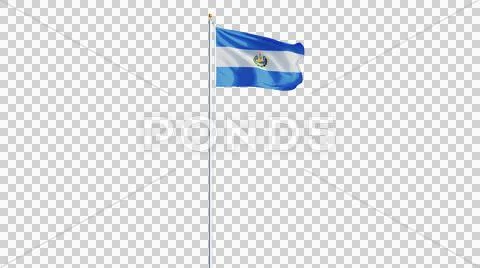 El Salvador flag, long shot, isolated with alpha channel Stock Photos