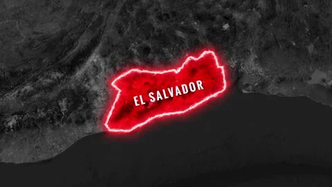 El Salvador glowing red on the map in motion video footage 動画素材 345145260