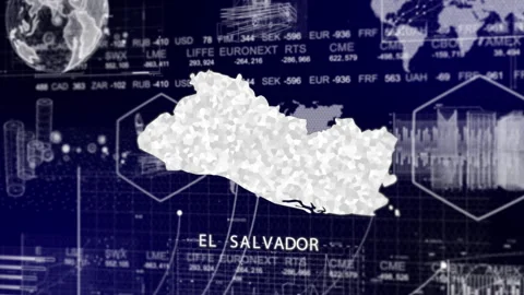 El Salvador Map Animation Loop | Growth, GDP, Oil Economy &amp; Development Insights Stock Footage 331567626