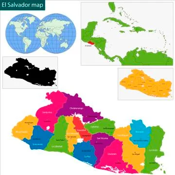 El Salvador map Stock Illustration