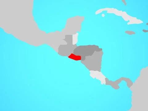 El Salvador on map Stock Illustration