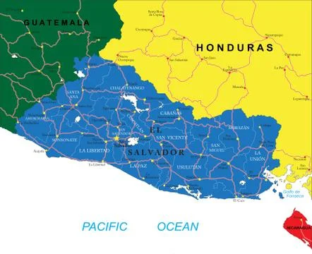 El Salvador map Stock Illustration