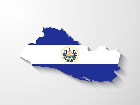 El Salvador map with shadow effect Stock Illustration