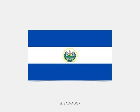 El Salvador Rectangle flag icon with shadow. Illustrazione stock