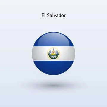 El Salvador round flag. Vector illustration. 스톡 일러스트