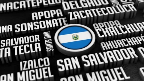 El Salvador Word Cloud Collage in 3D Vidéo 257542048