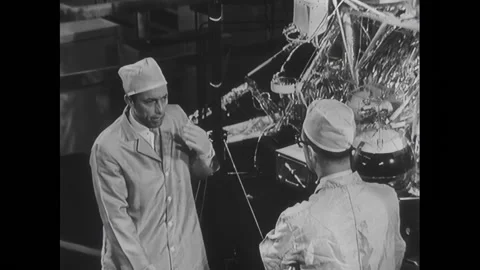 EL SEGUNDO - 1966 - Roderick shows to Fitch a doppler system to aid the smaller Stock Footage 296393018