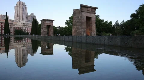 The el templo (temple of debod) monument in madrid Stock Footage 62470195