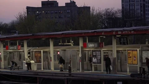El Train Platform Stock Footage 241743911