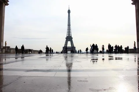 El trocadero de Paris de buena mañana. Stock Photos