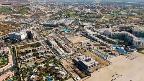 EL TULE BEACH LOS CABOS BCS MEXICO-2023: An Aerial View Of A City With A Beach Stock Footage 245856528