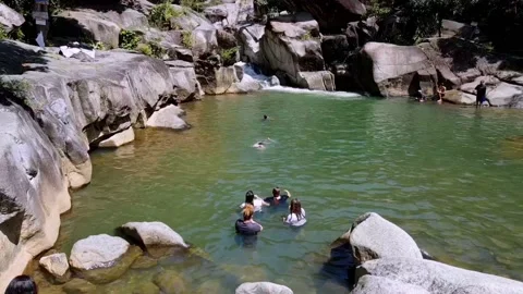 El Yunque Forest in front of lake Stock Footage 202075175