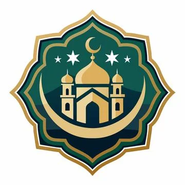 Elaborate, symmetrical vector design inspired by Islamic culture, incorporating Stock Illustration