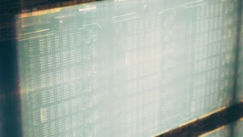 Elaborated hacking attack, strings of programming code on screen, data loss Stock Footage 86234607