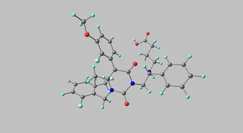 Elagolix molecular structure isolated on grey Stock Illustration