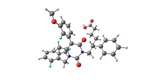 Elagolix molecular structure isolated on white Stock Illustration