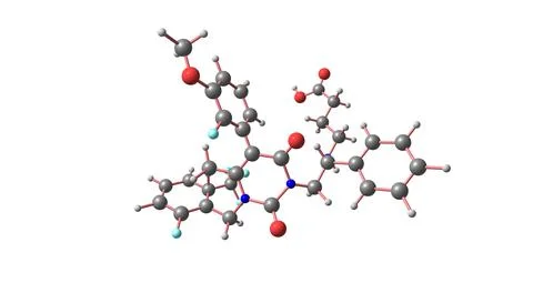 Elagolix molecular structure isolated on white Stock Illustration