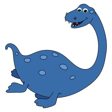 Elasmosaurus dinosaur isolated on a white background Stock Illustration