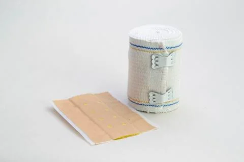 Elastic bandage and patch 스톡 사진