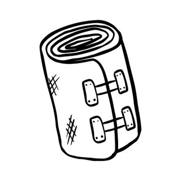 Elastic bandage doodle vector image. Medical plaster graphic symbol isolated Stock Illustration