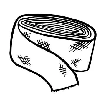 Elastic bandage doodle vector image. Medical plaster graphic symbol isolated Stock Illustration