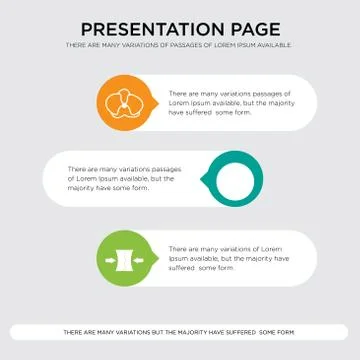 Elastic, buffering, orchid presentation design template in orange, green, yel Stock Illustration