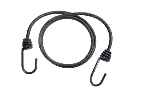 Elastic bungee black on a white background Stock Photos