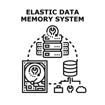 Elastic data memory system concept providing flexible storage イラスト素材
