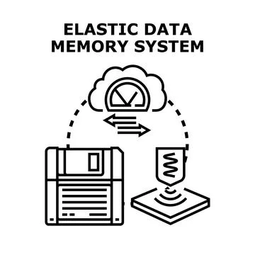 Elastic data memory system global storage concept 스톡 일러스트