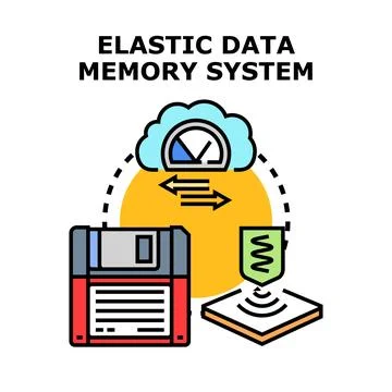 Elastic data memory system global storage concept Stock Illustration