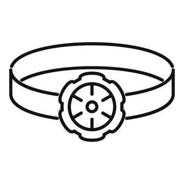 Elastic headlamp flashlight for working at night or hiking Stock Illustration