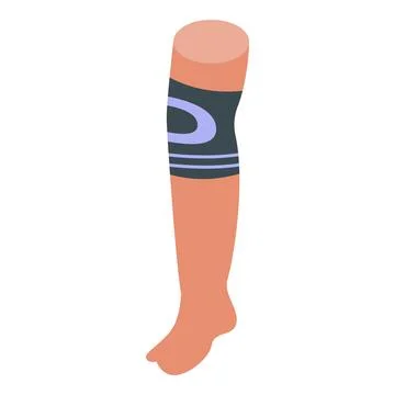 Elastic knee support protecting leg during workout Stock Illustration