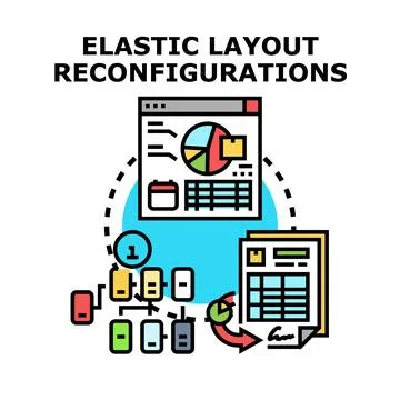 Elastic layout reconfigurations process data workflow Stock Illustration
