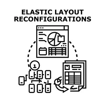 Elastic layout reconfigurations process data workflow Stock Illustration